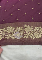Dual Tone Wine Premium Semi Georgette Small Motifs Banarasi Saree