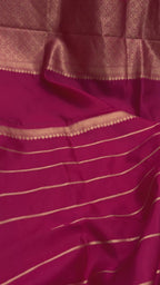 Rani Pink Pure Mango Katan Silk Handloom Banarasi Saree - All Over Kadua Motifs
