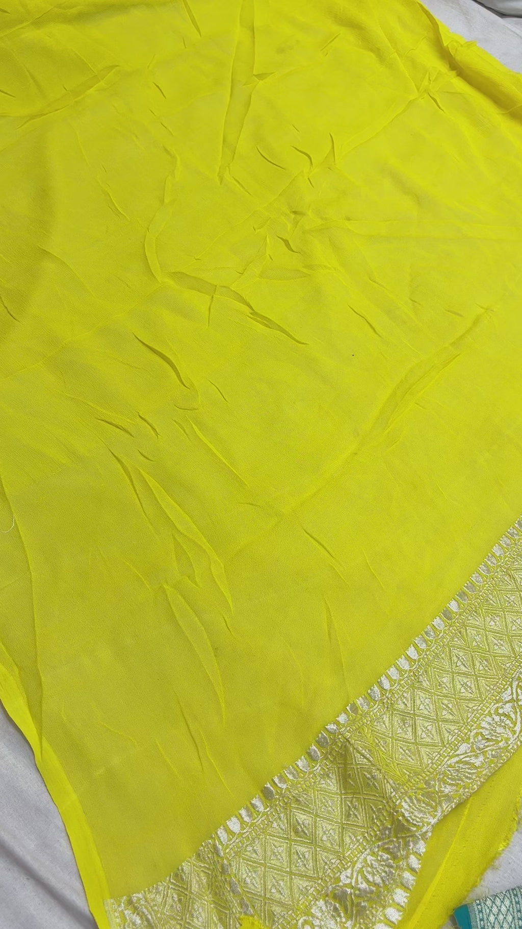 Pure Khaddi Georgette Silk Handloom Banarasi Saree - All Over Jaal