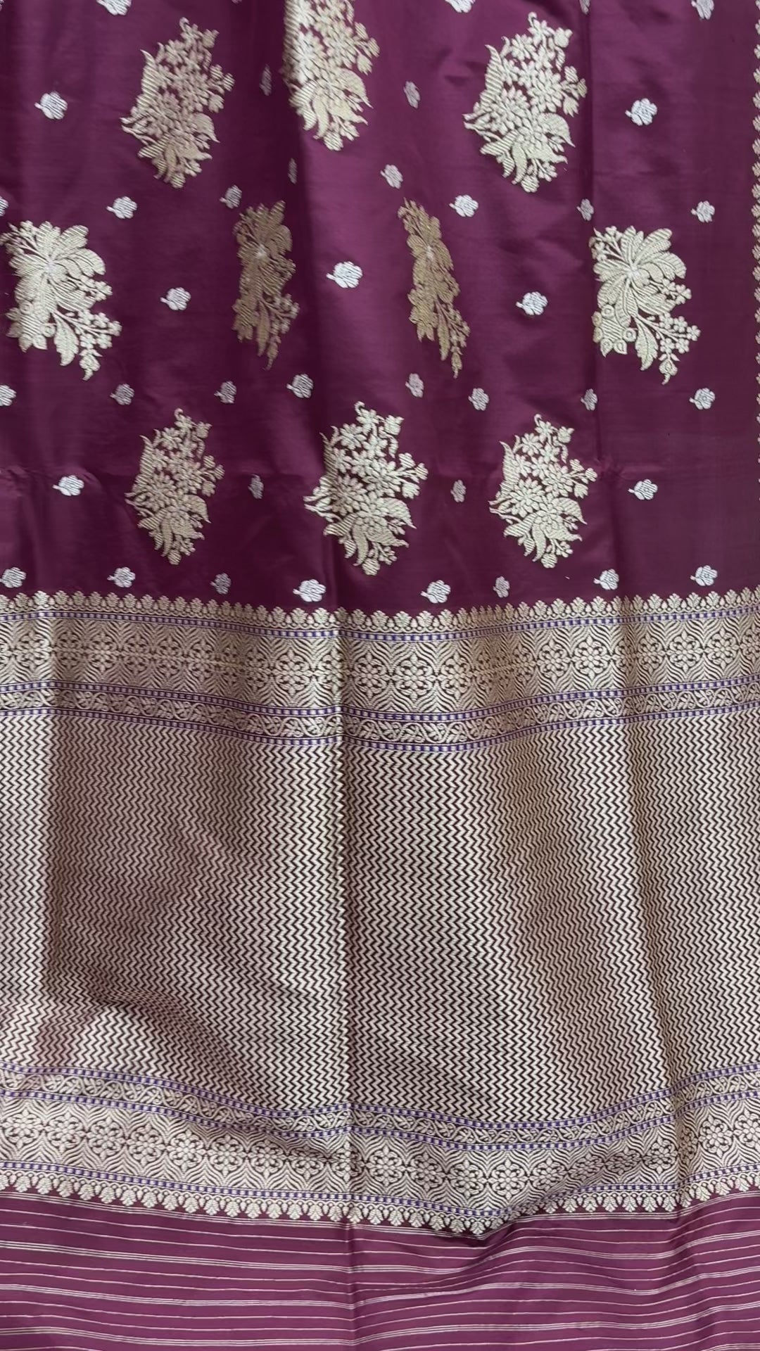 Regal Wine Pure Katan Silk Handloom Banarasi Saree - All Over Meenakari Kadhua Motifs