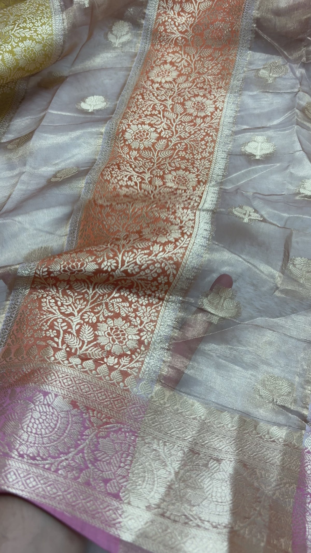 Pure Tissue Silk Handloom Banarasi Saree - Dual Design