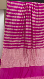 Pure Moonga Crush Tissue Silk Handloom Banarasi Saree