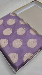 Regal Lavender Pure Katan Silk Handloom Banarasi Saree - All Over Motifs