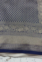 Royal Blue Premium Soft Katan Silk Tanchui Brocade Banarasi Saree