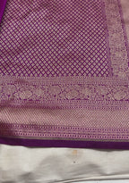 Purple Premium Soft Katan Silk Tanchui Brocade Banarasi Saree