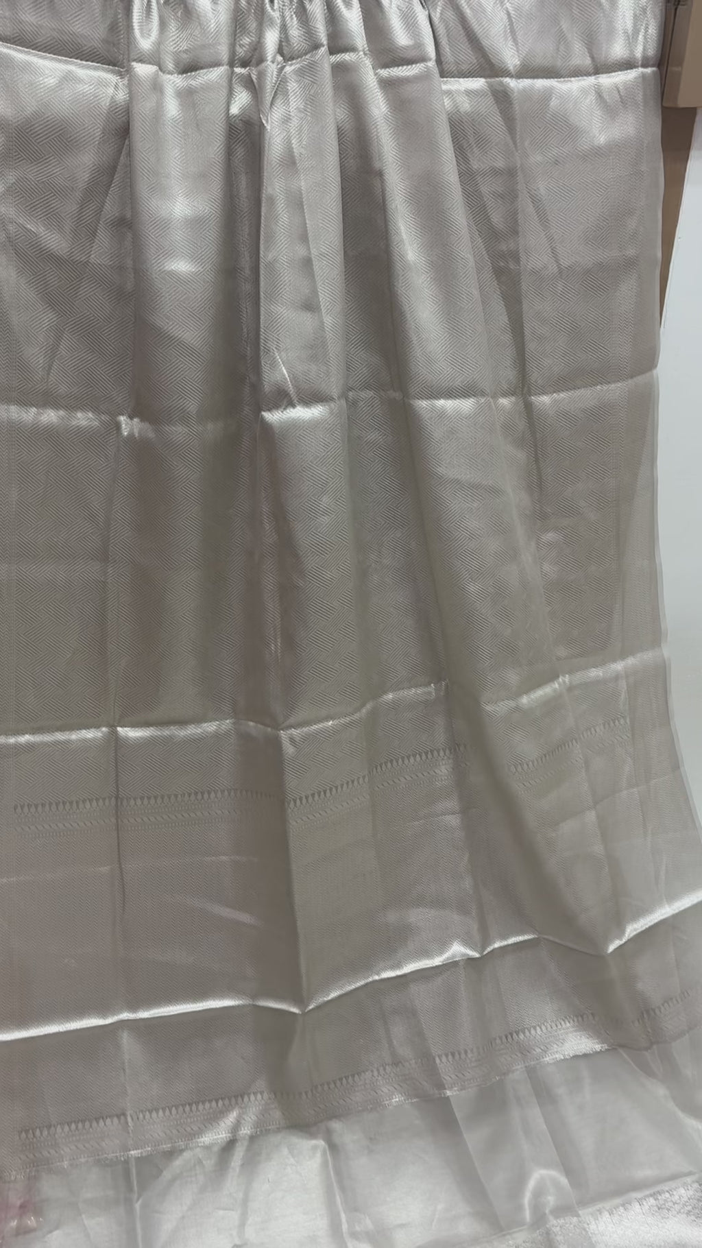 Silver Pure Molten Tissue Silk Tanchui Brocade Handloom Banarasi Saree