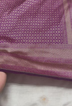 Purple Premium Soft Katan Silk Tanchui Brocade Banarasi Saree
