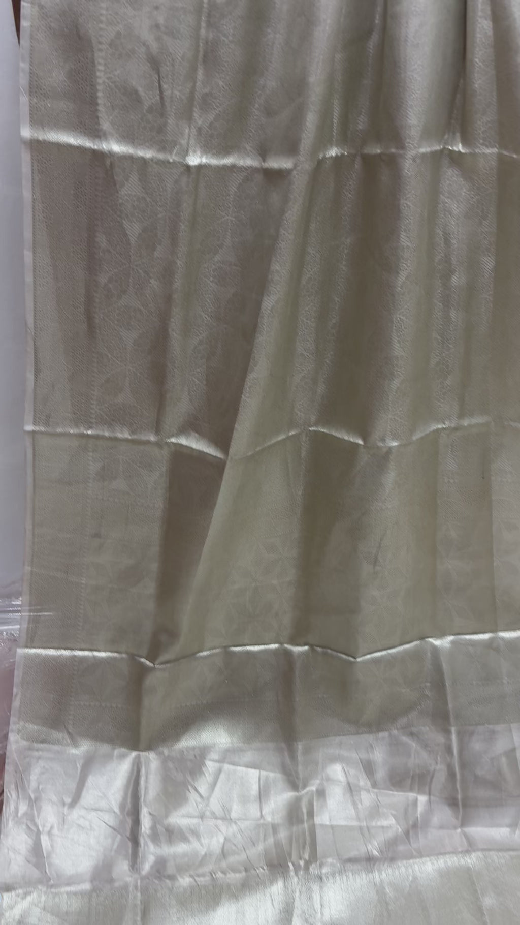 Silver Pure Molten Tissue Silk Tanchui Brocade Handloom Banarasi Saree