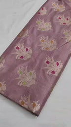 Light Pink Pure Katan Silk Handloom Banarasi Saree - All Over Meenakari Motifs