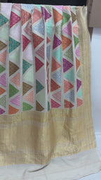 Rangkat Pure Tussar Silk Handloom Banarasi Saree - All Over Kadua Jangla