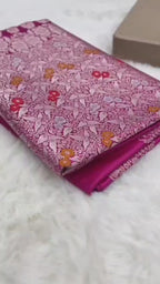 Rani Premium Mashru katan Silk Banarasi Saree - All Over Meenakari Skirt