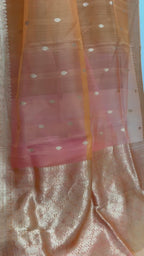 Pure Kora Silk Handloom Banarasi Saree - All Over Kadua Motifs
