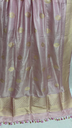 Regal Pink Pure Tissue Silk Handloom Banarasi Dupatta - All Over Kadua Motifs