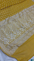Pure Khaddi Georgette Silk Handloom Banarasi Saree - All Over Motifs