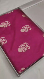Regal Rani Pure Katan Silk Handloom Banarasi Saree - All Over Floral Motifs