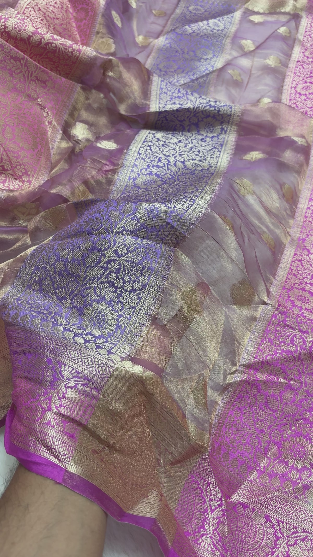Pure Tissue Silk Handloom Banarasi Saree - Dual Design