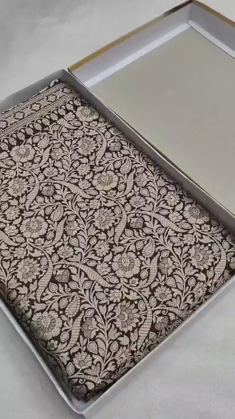Deep Wine Pure Katan Silk Handloom Banarasi Saree - All Over Tanchui Brocade