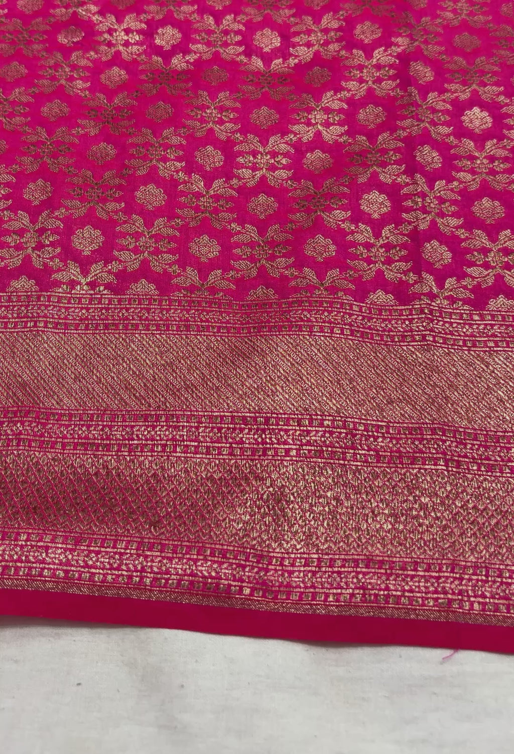 Hot Pink Premium Soft Katan Silk Tanchui Brocade Banarasi Saree