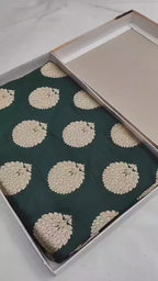 Bottle Green Pure Katan Silk Handloom Banarasi Saree - All Over Motifs