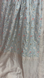 Pastel Green Pure Katan Silk Handloom Banarasi Saree - All Over Meenakari Jaal