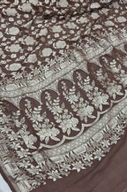 Pure Khaddi Georgette Silk Handloom Banarasi Saree - All Over Jaal