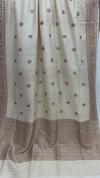 Pure Tussar Silk Handloom Banarasi Saree - All Over Motifs