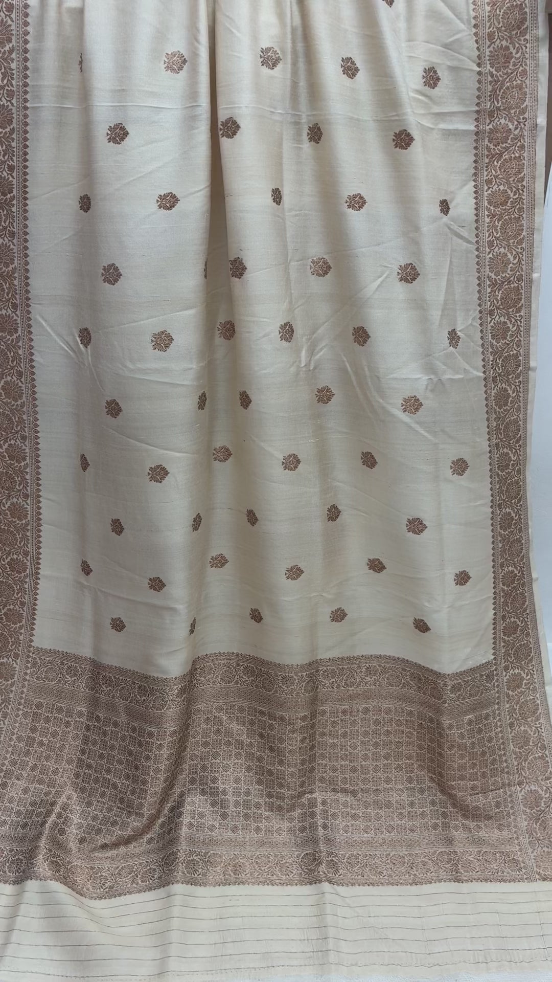 Pure Tussar Silk Handloom Banarasi Saree - All Over Motifs