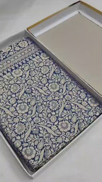 Dual Shade Blue Pure Katan Silk Handloom Banarasi Saree - All Over Tanchui Brocade