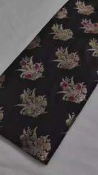 Black Pure Katan Silk Handloom Banarasi Saree - All Over Meenakari Motifs