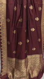 Pure Mango Katan Silk Handloom Banarasi Saree - All Over Kadhua Motifs