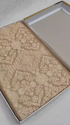 Regal Beige Pure Katan Silk Handloom Banarasi Saree - All Over Brocade