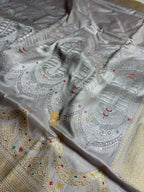 Pure Katan Silk Handloom Banarasi Saree - All Over Meenakari Kadhua Jangla
