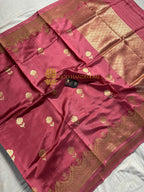 Pure Mango Katan Silk Handloom Banarasi Saree - All Over Kadhua Motifs