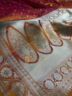 Orange Premium Mashru Katan Silk Small Booti Banarasi Saree