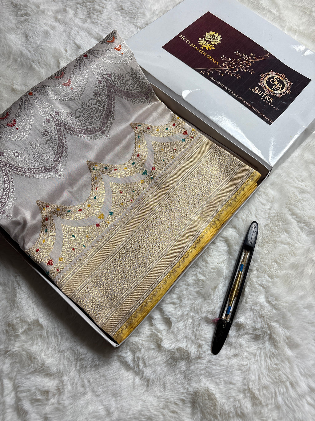 Pure Katan Silk Handloom Banarasi Saree - All Over Meenakari Kadhua Jangla