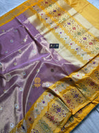 Pure Tissue Silk Handloom Banarasi Saree - All Over Kadhua Meenakari Motifs