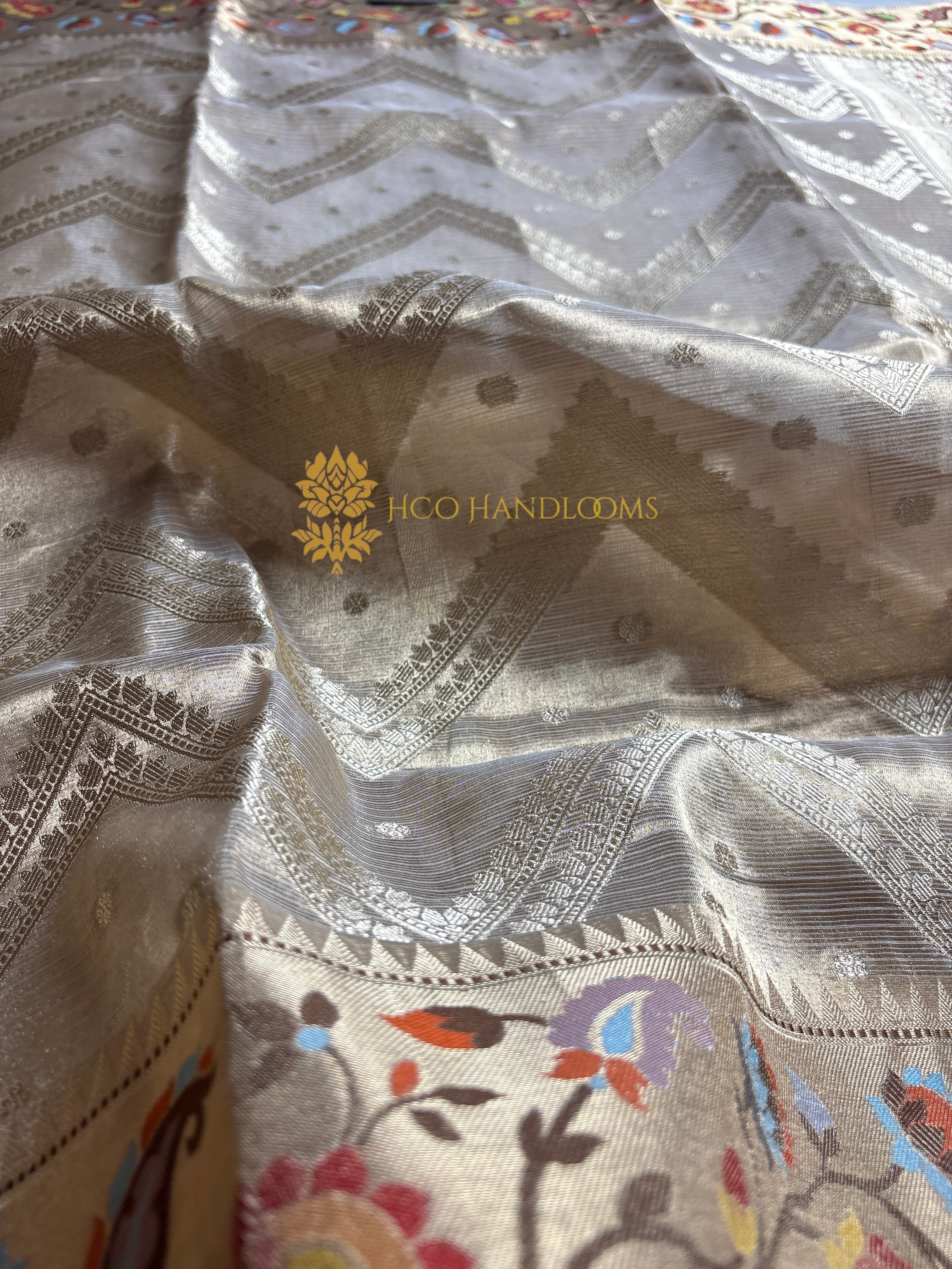 Pure Tissue Silk Meenakari Handloom Banarasi Saree
