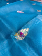 Pure Kora Silk Handloom Banarasi Saree - All Over Kadhua Meenakari Motifs