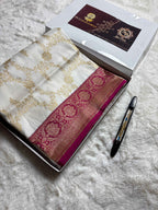 Pure Katan Silk Handloom Banarasi Saree - All Over Kadhyal Jangla