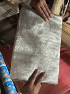 Silver Pure Molten Tissue Silk Handloom Banarasi Saree Rekha Ji Inspired