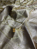 Premium Mashru Katan Silk Jangla Floral Banarasi Saree