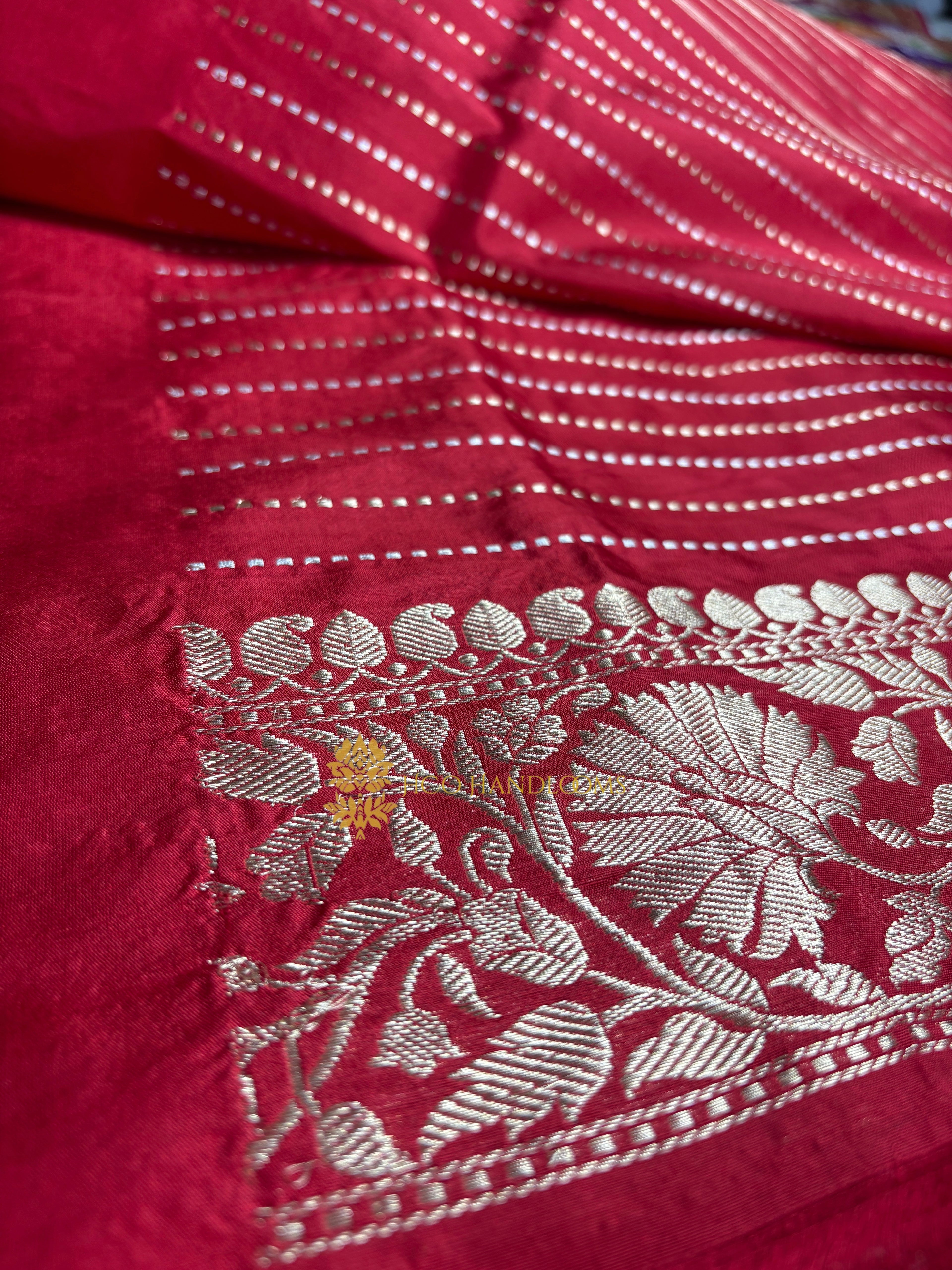 Pure Katan Silk Handloom Kadhua Jangla Rangkat Banarasi Saree
