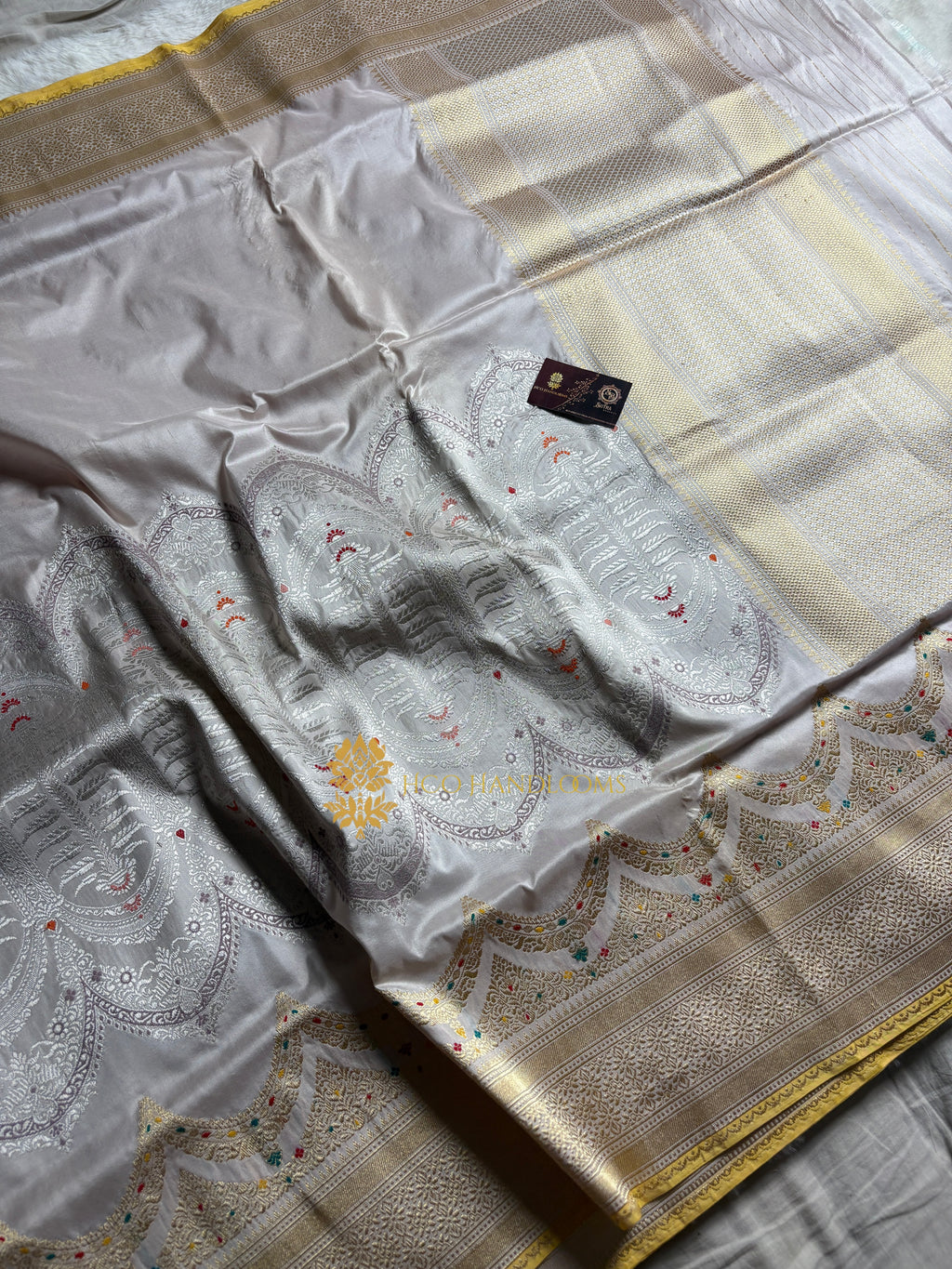 Pure Katan Silk Handloom Banarasi Saree - All Over Meenakari Kadhua Jangla
