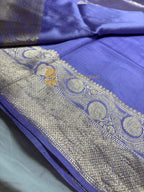 Mauve Pure Mango Katan Silk Handloom Banarasi Saree - All Over Kadhua Motifs