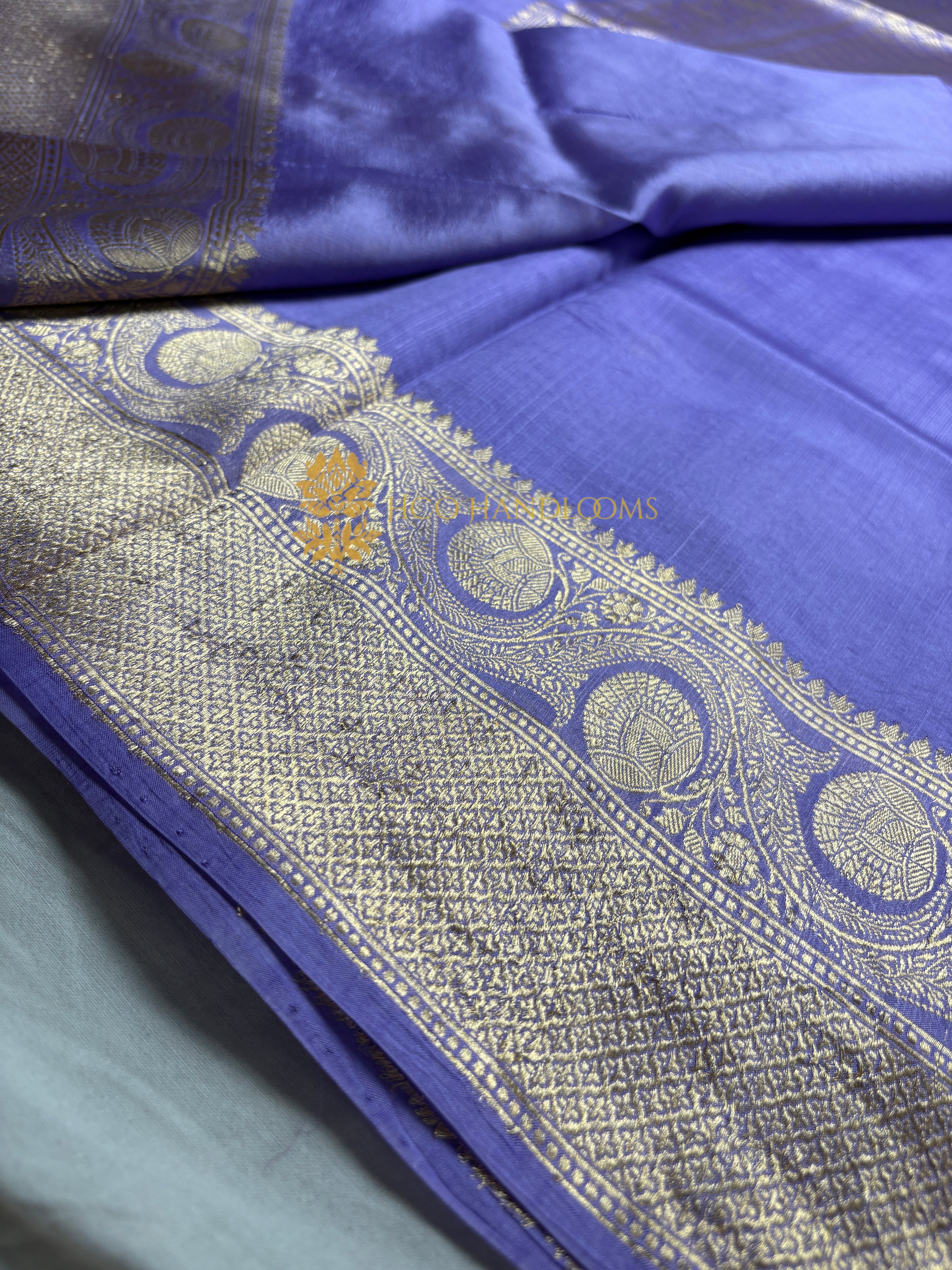 Mauve Pure Mango Katan Silk Handloom Banarasi Saree - All Over Kadhua Motifs