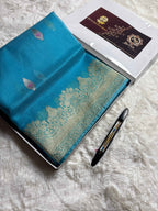 Pure Kora Silk Handloom Banarasi Saree - All Over Kadhua Meenakari Motifs