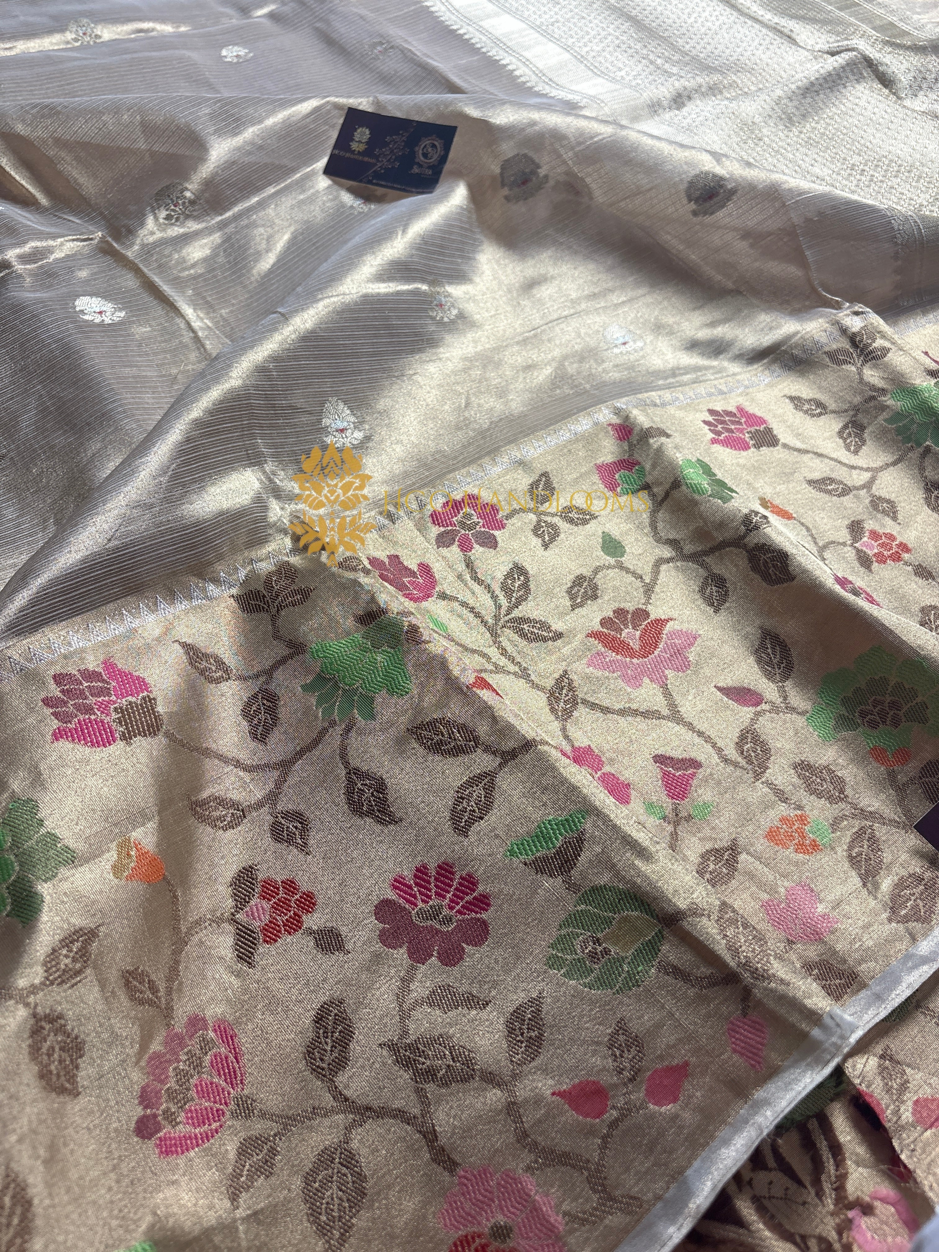 Pure Tissue Silk Handloom Meenakari Banarasi Saree