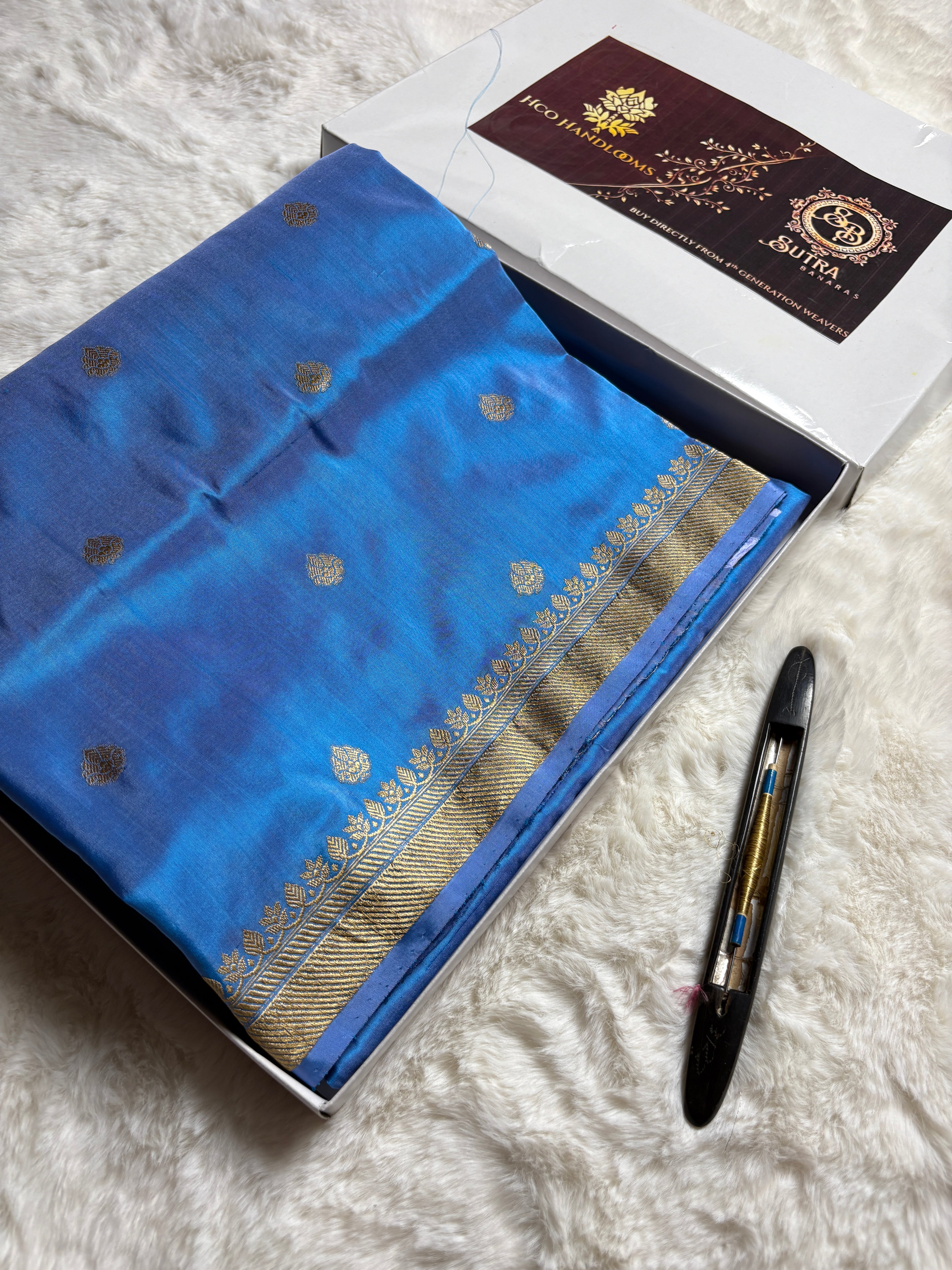Pure Katan Silk Handloom Banarasi Saree - All Over Kadhua Motifs