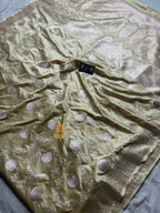 Premium Mashru Katan Silk Jangla Floral Banarasi Saree