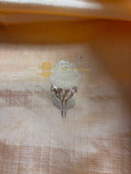 Peach Pure Mango Katan Silk Handloom Banarasi Saree - All Over Kadhua Motifs